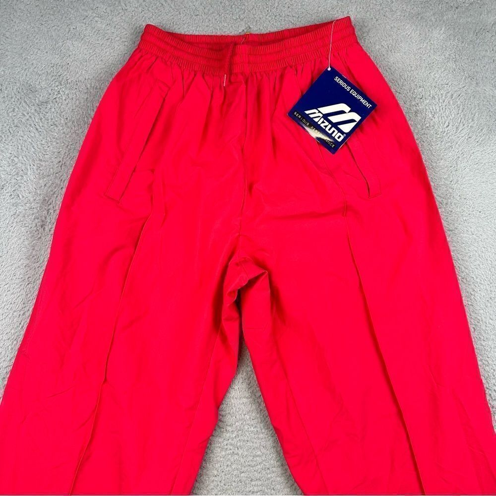 Mizuno Windbreaker Pants Adult Large Pink Swishy Drawstring Mesh Lined Nylon NEW - Picture 2 of 16